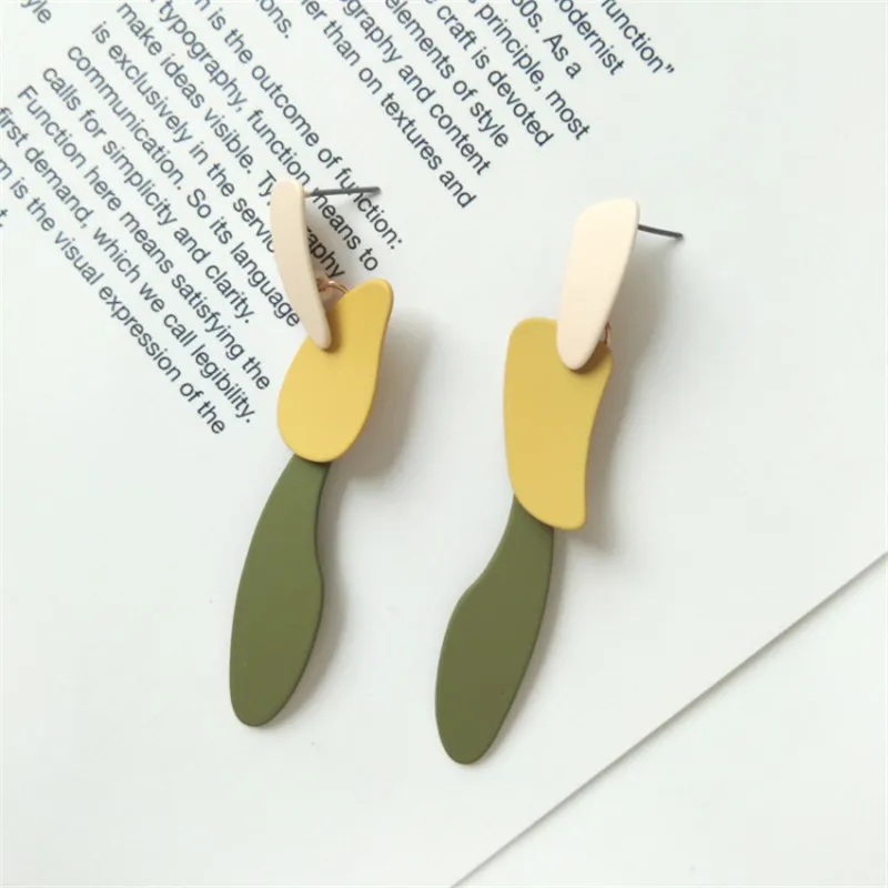 New Design Fashionable Geometry Irregular Shape Coating Multicolor Earrings For Woman Jewelry