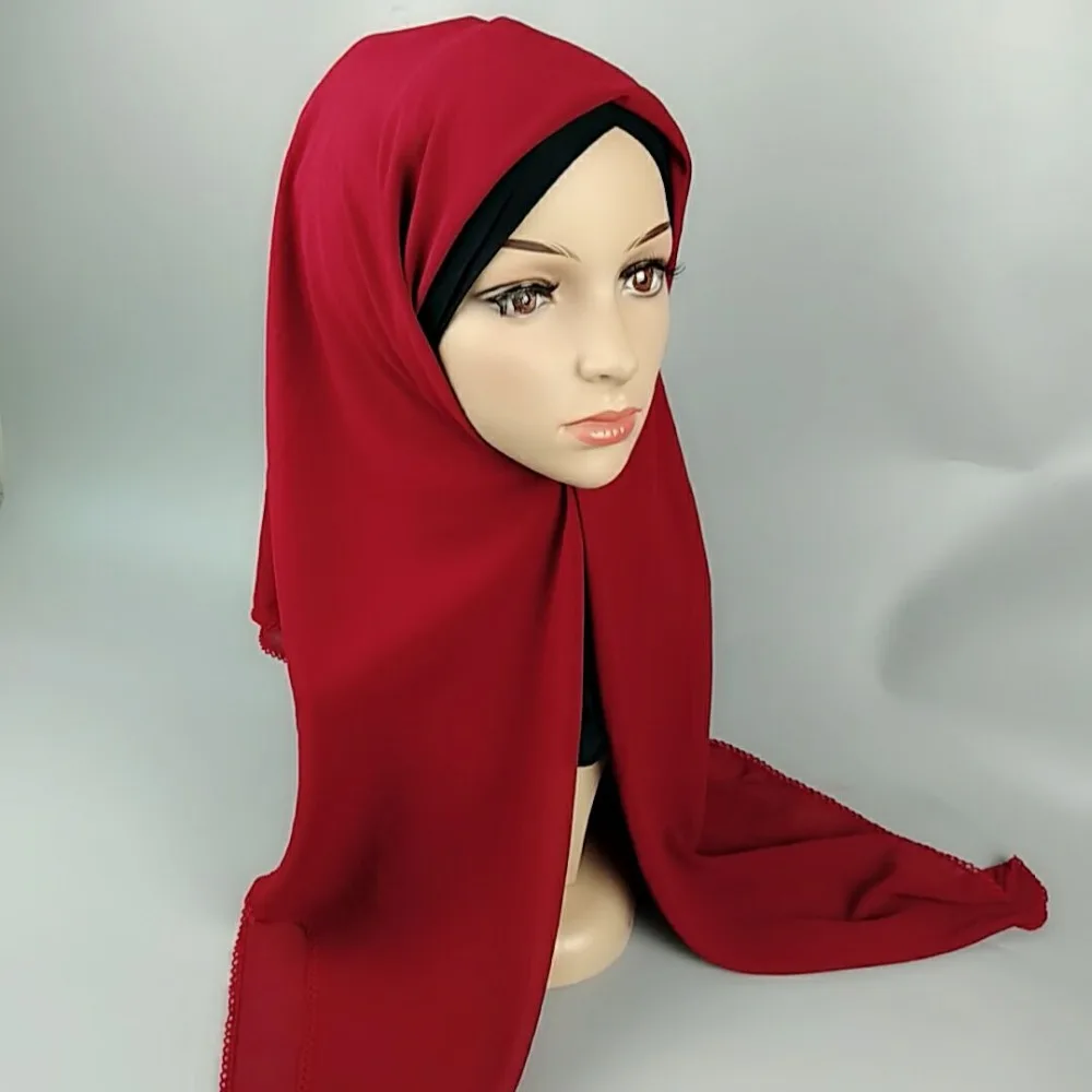 U1 высокое качество пузырь шифоновое кружевное квадратный хиджаб Твердые обернуть платки Лето шарф шарфы 115*115 см 10 шт. 1 лот может выбрать