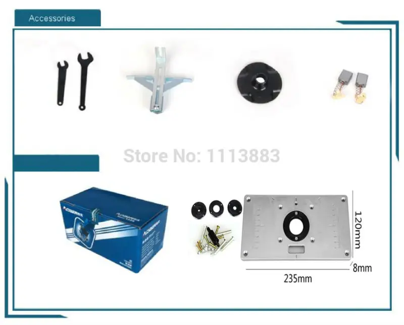 Вставная пластина+ пальмовый триммер роутера 520 Вт, 1/" Цанга+ 12 шт набор фрез 1/4" Диаметр хвостовика