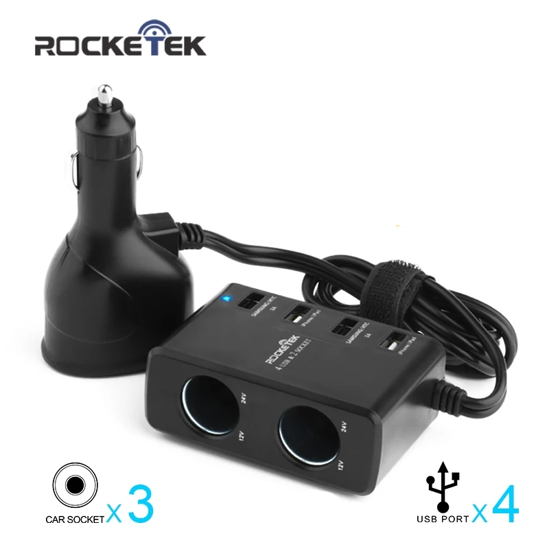 Rocketek Мульти usb Автомобильное зарядное устройство smart ic 4 USB 6A 2 автомобильный