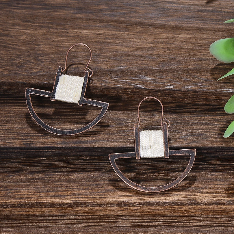 

Vintage Copper Alloy Gypsy Earring For women Retro Metal Hollow Round Dangle Drop Earrings Boho Brincos Beach Jewelry