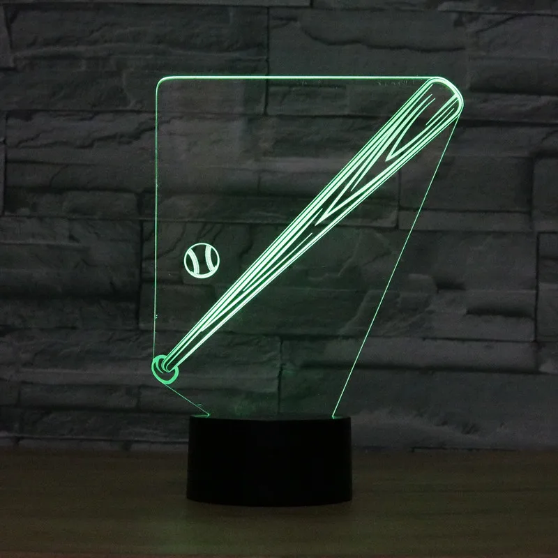 New Arrival Color Changing LED 3D Lamp Touch Baseball Jersey Night