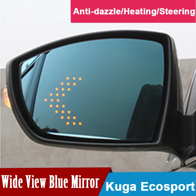 Комплект одежды из 2 предметов: с несколькими кривизны синий широкоугольный светодиодная стрелка указателя поворота защита от запотевания Боковая дверь зеркало заднего вида для Ford Kuga ESCAPE ecosport