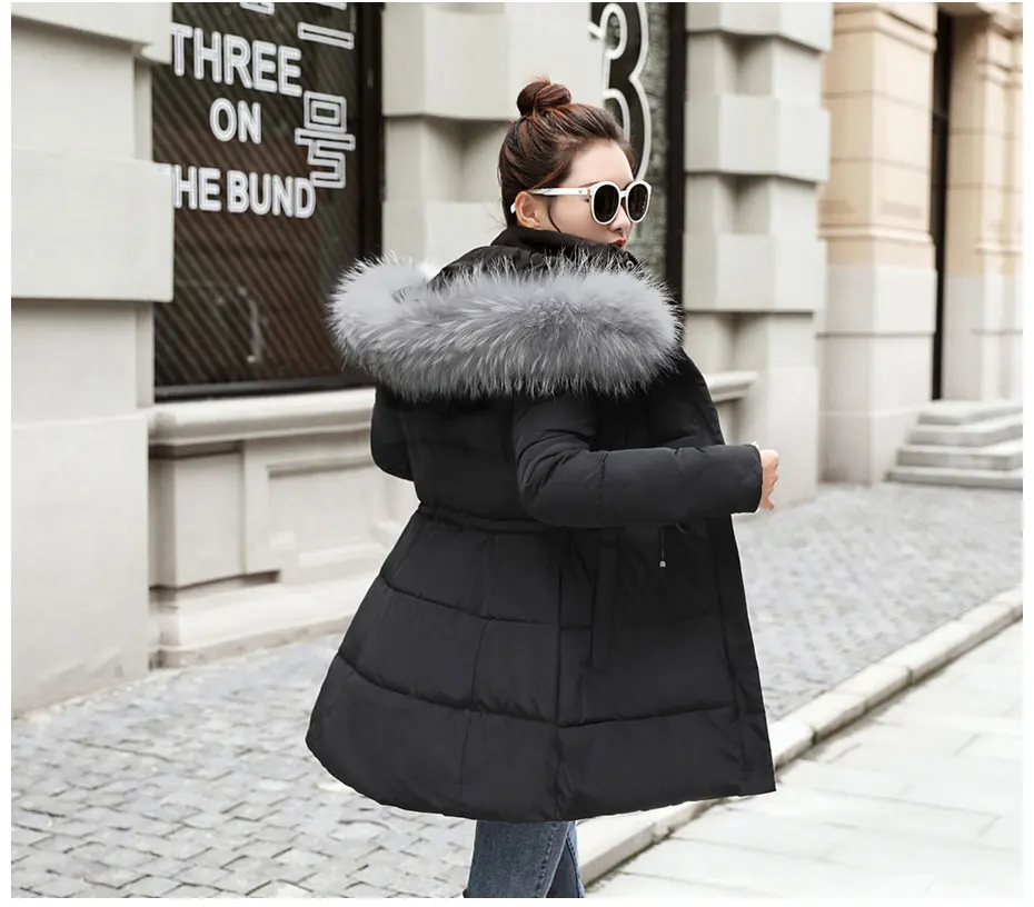 Fake fur collar Parka down cotton jacket Winter Jacket Women thick Snow Wear Coat Lady Clothing Female Jackets Parkas