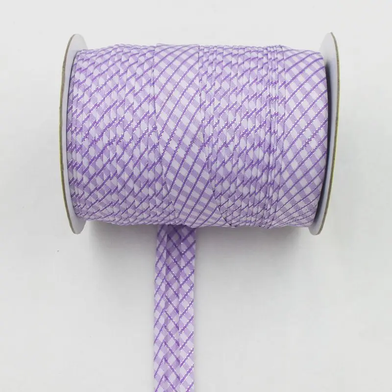 Полиэфирная 3/"(20 мм) Двойная серебристая металлическая лента для проверки косой вязки для пошив одежды «сделай сам» и обрезки 25 ярдов/рулон - Цвет: 3     Lilac