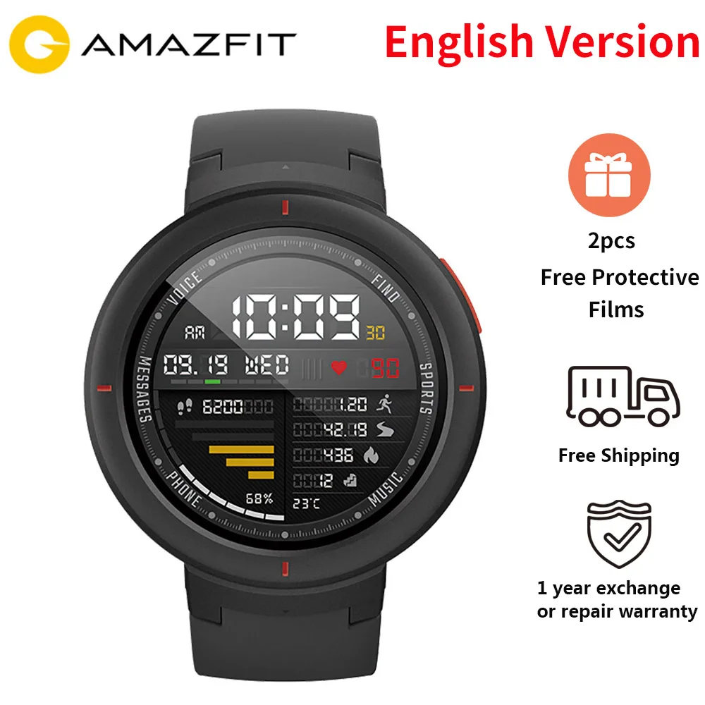 

Xiaomi Huami AMAZFIT Verge 3 GPS Smart Watch AMOLED Screen Heart Rate Monitor Built-in Sport for MI8 IOS Multi-Sports Smartwatch