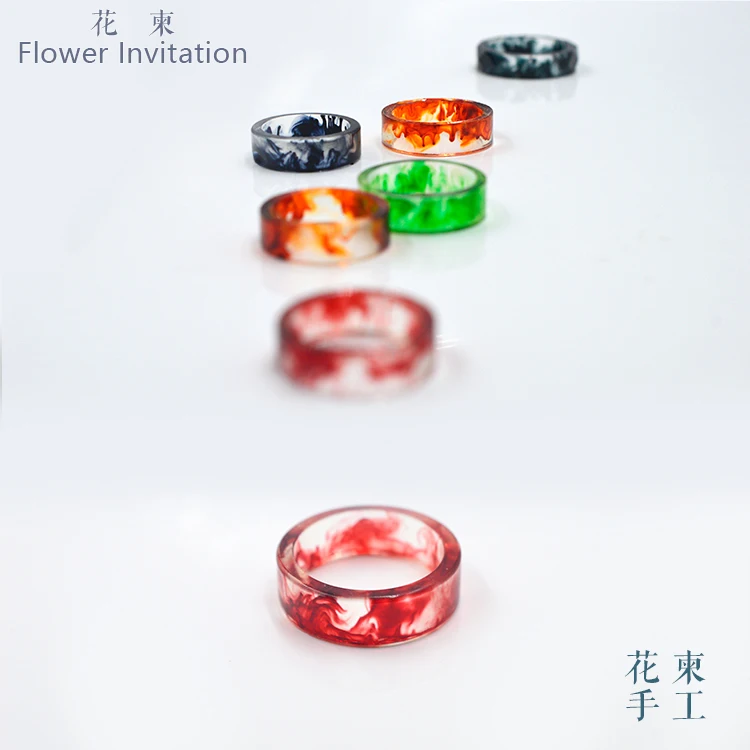 HJ01 цветочное приглашение готовое кольцо ручной работы Чернильное искусство