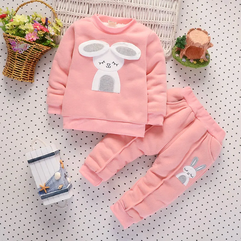 

BibiCola New spring autumn children girl clothing set baby girls cartoon sports costume kids girls warm clothing set suit