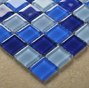 

Crystal glass mosaic 25x25 mm mosaic blue mosaic tile MD-1330 wall tile bathroom tile swimming pool wallpaper