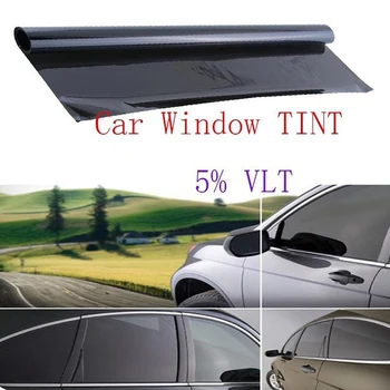

Hot New Professional Dark Smoke Black Car Window TINT 5% VLT Film 300x50cm Uncut