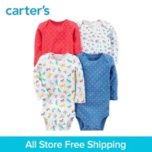 4pcs Cotton Long Sleeve sweet prints Bodysuits sets Carter s baby girl clothing sets All Seasons