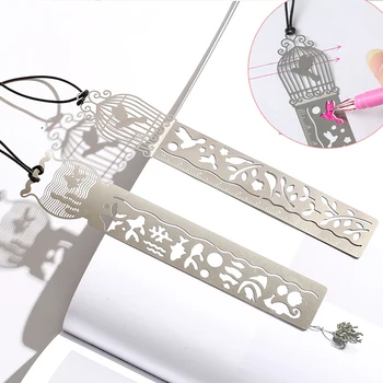 

New Creative Hollow Out Metal Ruler Multifunction Bookmark Drawing Tools For Kids Students Gift Office School Supply Stationery