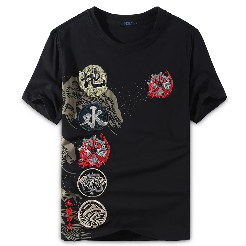 

Summer New Plus size 9XL 7XL 8XL Men T-Shirt Cotton Solid Casual Loose t shirt Basics O-neck Male Tee Embroidery Wind fire water
