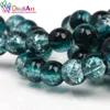 OlingArt Glass Bead Peacock Blue Round 6MM/8MM/10MM Crack Beads mix Crystal spacers DIY Bracelet necklace jewelry making 15# ► Photo 3/6