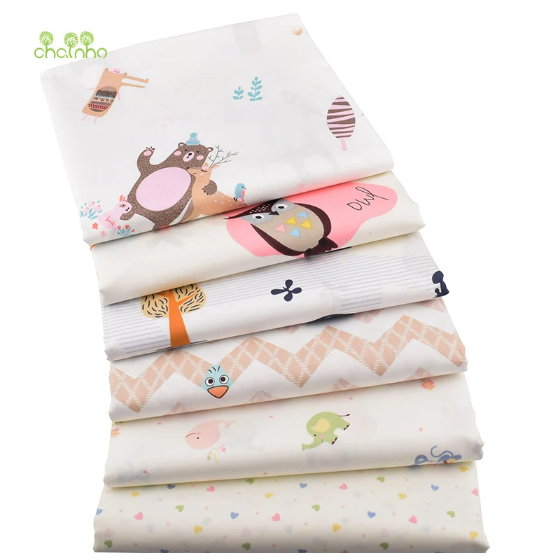 Chainho саржевая хлопчатобумажная атласная ткань с принтом мультяшная серия для