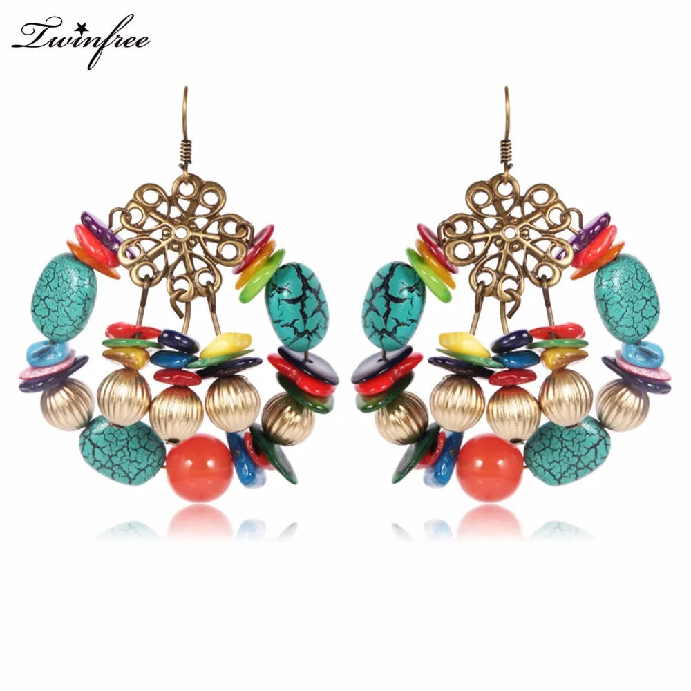 

Bohemian Drop Earrings Fashion Women Statement Dangle Earrings Of Festival Party Jewelry HY-7079-1