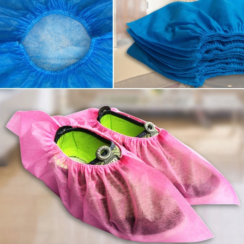 Disposable Shoe Covers 100 Pcs Indoor Cleaning Floor Non Woven Fabric
