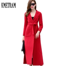 Брендовый Европейский стиль 95% кашемировое шерстяное пальто женский кардиган пальто высокого качества двухсторонний х-длинный шерстяной Тренч WUJ0681