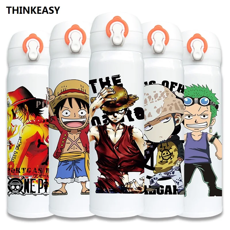 

OUSSIRRO 480ml Pure Color Stainless Steel Totoro One Piece Thermos Cup With Creative Cover Children Juice Thermos Cup