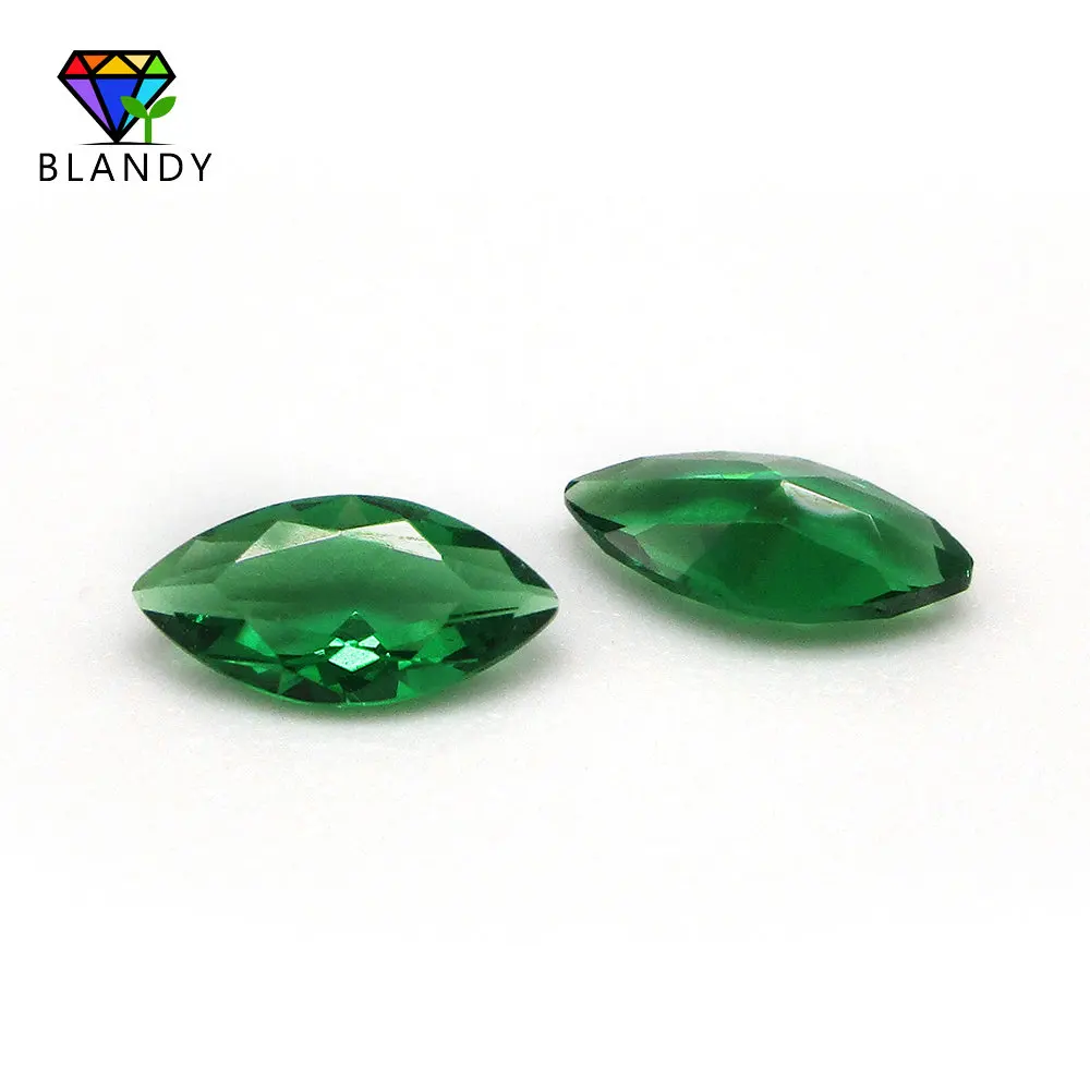 

Hot Sale 1.5x3~6x12mm Marquise Shape Nano Green Stone Wax Setting Machine Cut Green Nano Synthetic Gems For Jewelry