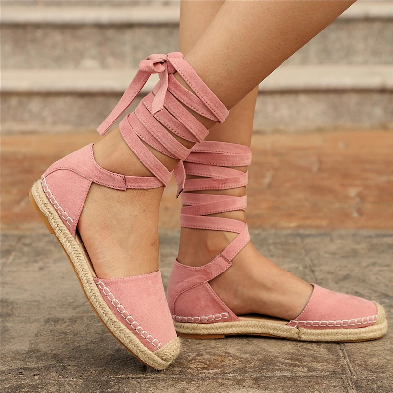Г. Новые летние женские сандалии в рыбацком стиле женская модная обувь на плоской подошве со шнуровкой, Большие размеры 35-43, XWZ4986