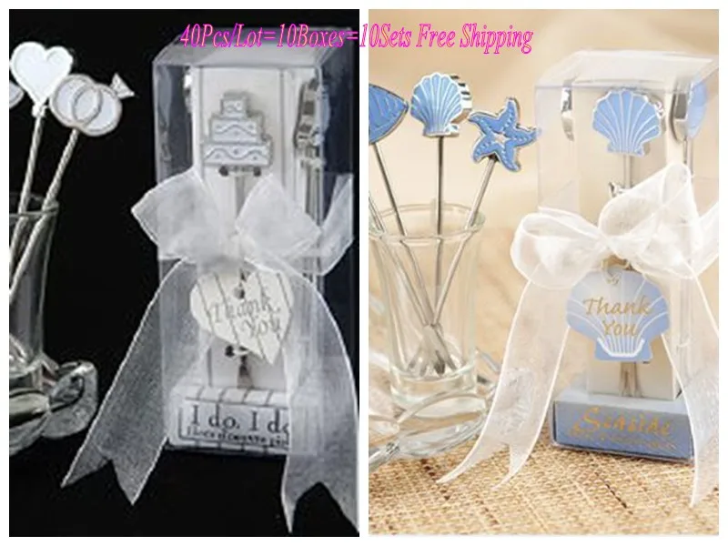 

(40 шт./лот = 10 коробок) Свадебные сувениры Приморского фруктового пика подарок для пляжа тематический свадебный и свадебный душ для гостей