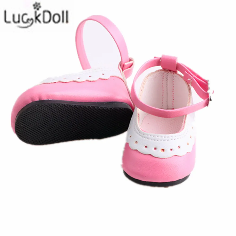 Luckdoll новые милые круглые маленькие туфли 18-дюймовые американская кукла, самый лучший подарок на праздник для детей