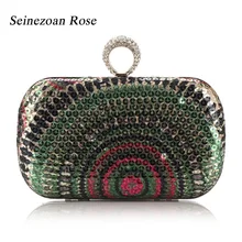 2016 neue Mode Frauen Pailletten Handtaschen Strass Fingerring Hochzeit Clutch handtasche Damen Partei Messenger Taschen sac ein haupt