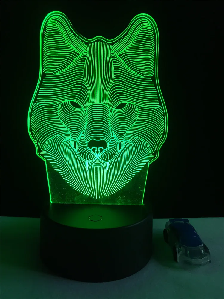 GAOPIN голова Волка 3D лампа освещение RGB светодиодный USB фестиваль Ночная Атмосфера свет многоцветный Luminaria пеленальный столик Gradget реквизит