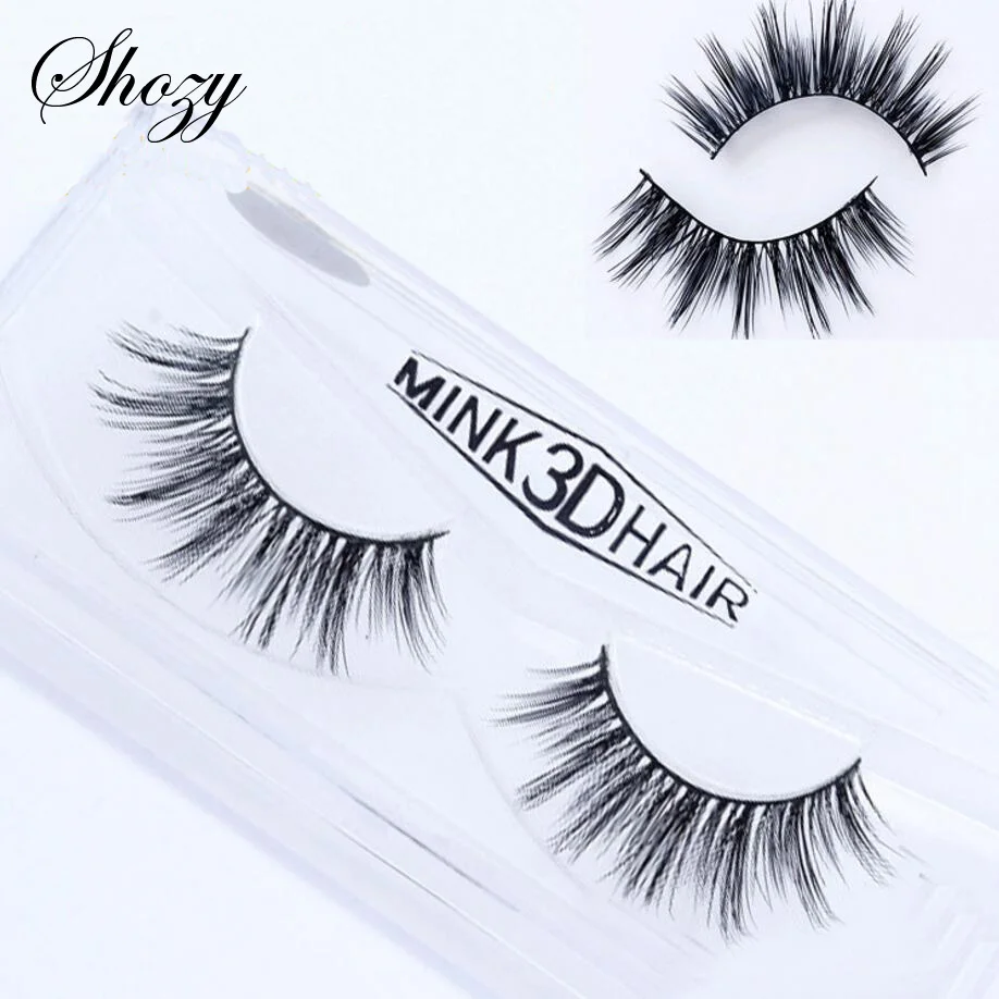 

Shozy 100% Real Mink Eyelashes 3D Natural Long False Eyelashes Handmade Fake Eye Lashes Extension for Beauty Makeup-3D06