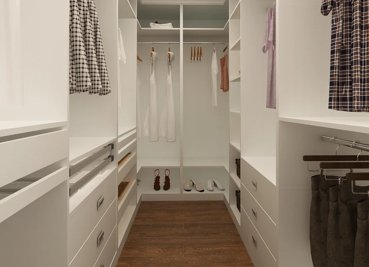 America Project Melamine Cloakroom White Open Wardrobe Design