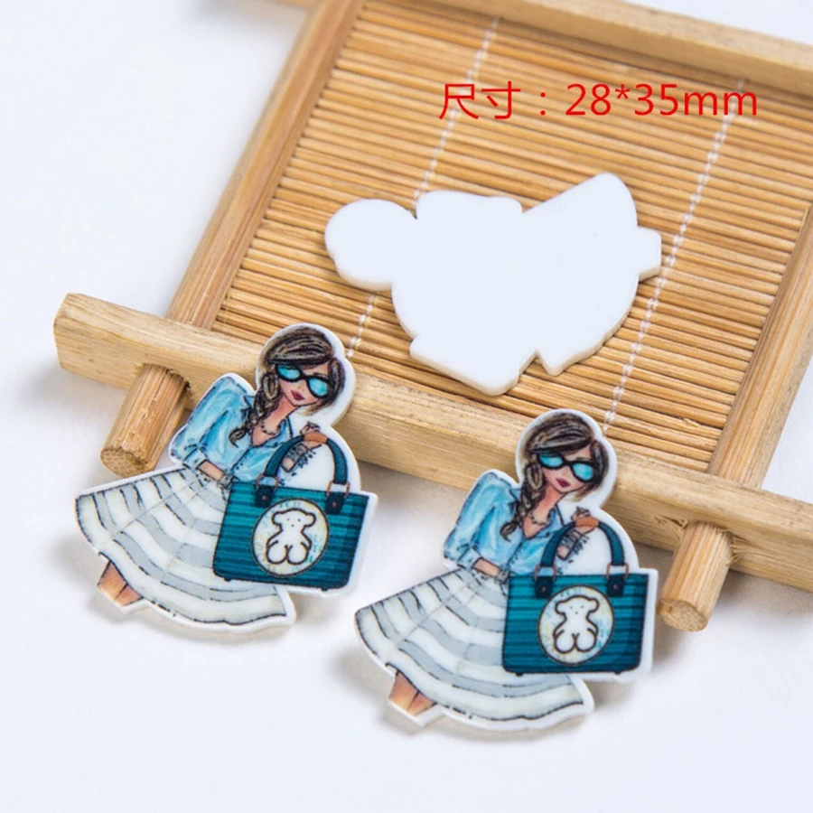 

10pcs/lot flat back planar resin kawaii cartoon girl DIY resin cabochons accessories