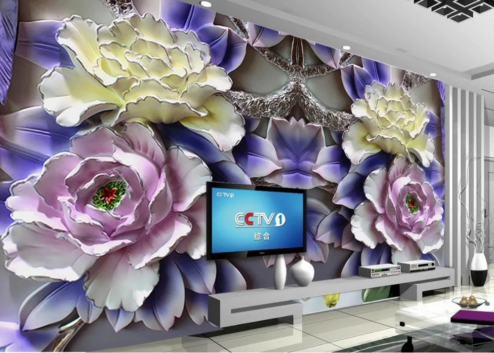 3D пионы обои для гостиной фото обои|painting wallpaper|wallpapers for living roomwall paper |