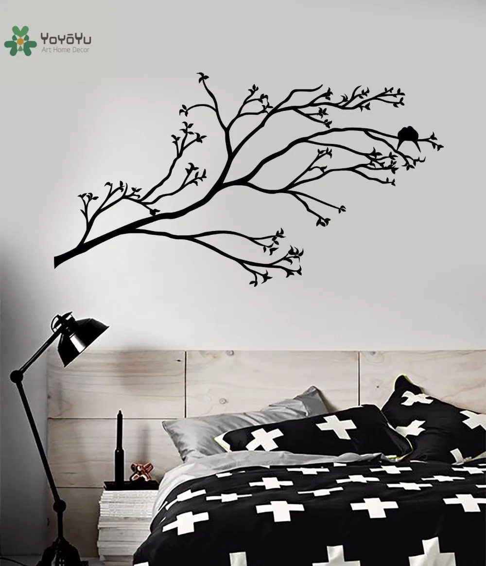 

YOYOYU Vinyl Wall Decal Tree Fork Bird Love Leaves Art Lovin Room Bedroom Plant Home Decoration Stickers FD548