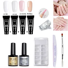Маникюрный набор Poly Gel Tip 100 шт поли гель продлевающий половой акт 4 шт 15 мл верхнее пальто база пальто ложный зажим для ногтей Удаление омертвевшей кожи набор кистей