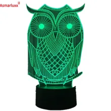 Сова 3D ночник USB креативное освещение лавы Изменение светодиодный Настольный светильник Рождественский модный свет 3d светодиодный светильник для домашнего декора детский подарок