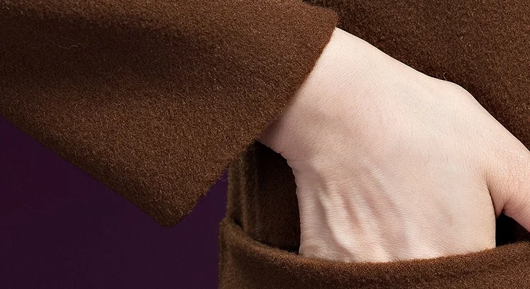 Элегантное женское пальто новое осенне-зимнее классическое пальто шерстяное пальто с отворотом одежда среднего возраста двустороннее Кашемировое Пальто 4XL 5XL