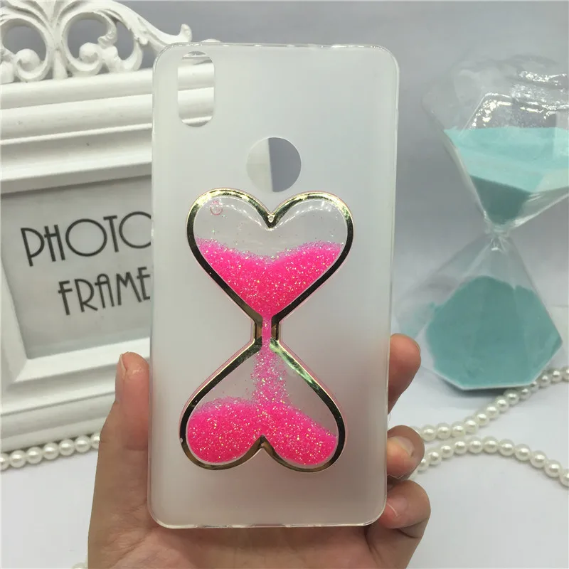 

Liquid Quicksand Dynamic Back Red Cover Phone Case for Asus Zenfone Max M1 Case ZB555KL Sand Glass Shell