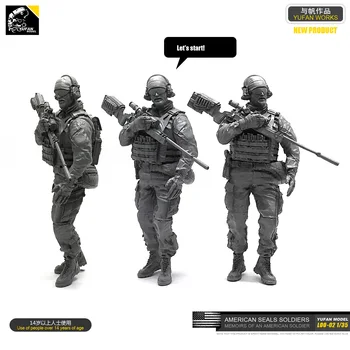 

Yufan Model 1/35 Figure Model Kit U.s. Seals Sniper Resin Soldier Unmounted Loo-02