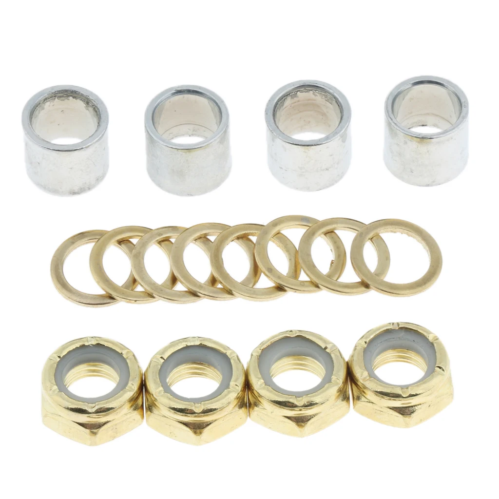 Skateboard Longboard Truck Speed Kit Axle Speed Washers Nuts Spacers Skateboard Bearing Spacer for Kateboard / Longboard Trucks