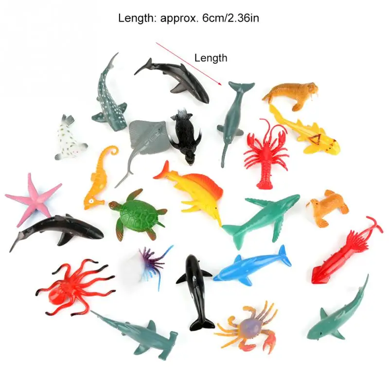 24Pcs Plastic Marine Animal Colorful Ocean Creatures Dolphin Whale Model Toy 24Pcs Plastic Marine Animal Colorful Ocean Creatures Dolphin Whale Model Toy
