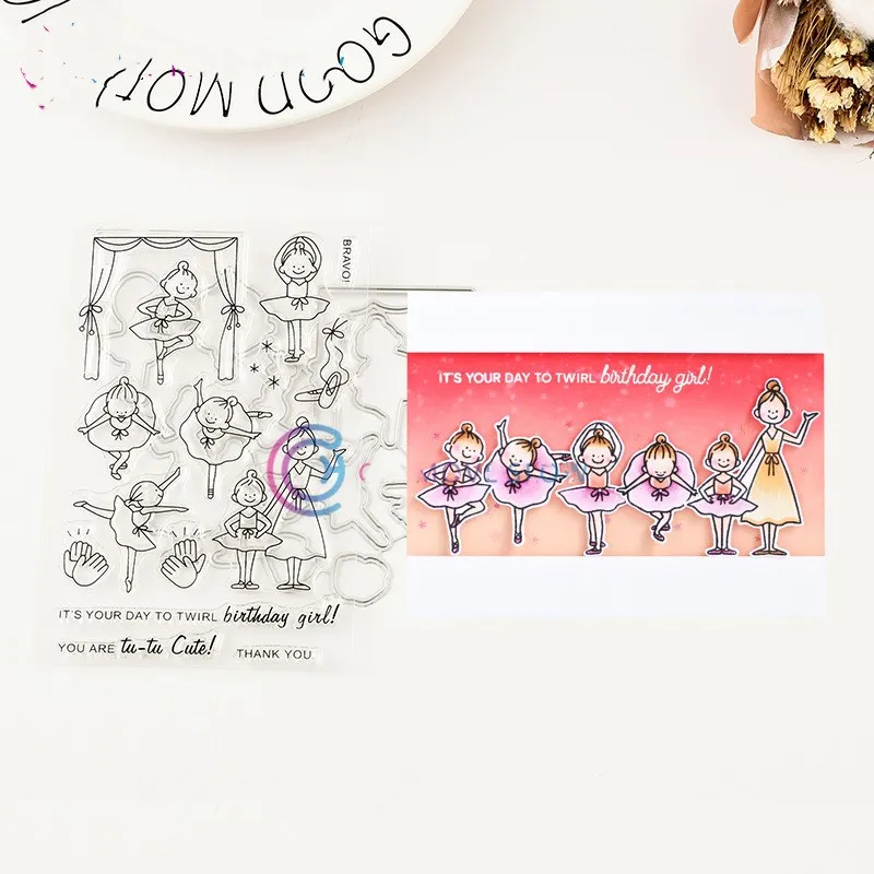 

Ballet Transparent Clear stamp and cutting dies DIY Silicone Seals Scrapbooking /Card Making/Photo Album Decoration