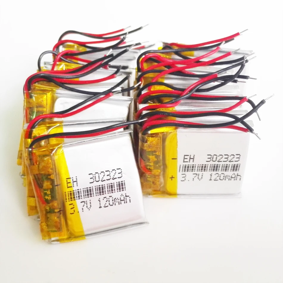 Лот 10 шт 3 7 V 120mAh 302323 литий полимерный аккумулятор для Mp3 MP4 MP5 GPS PSP bluetooth наушники