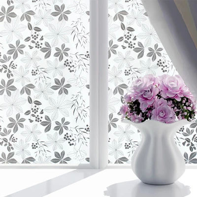 45X200 см матовый матовая, на оконное стекло пленка для окна приватная клейкая Стекло наклейки для домашнего декора, смешанные Цвет Спальня - Цвет: White leaves