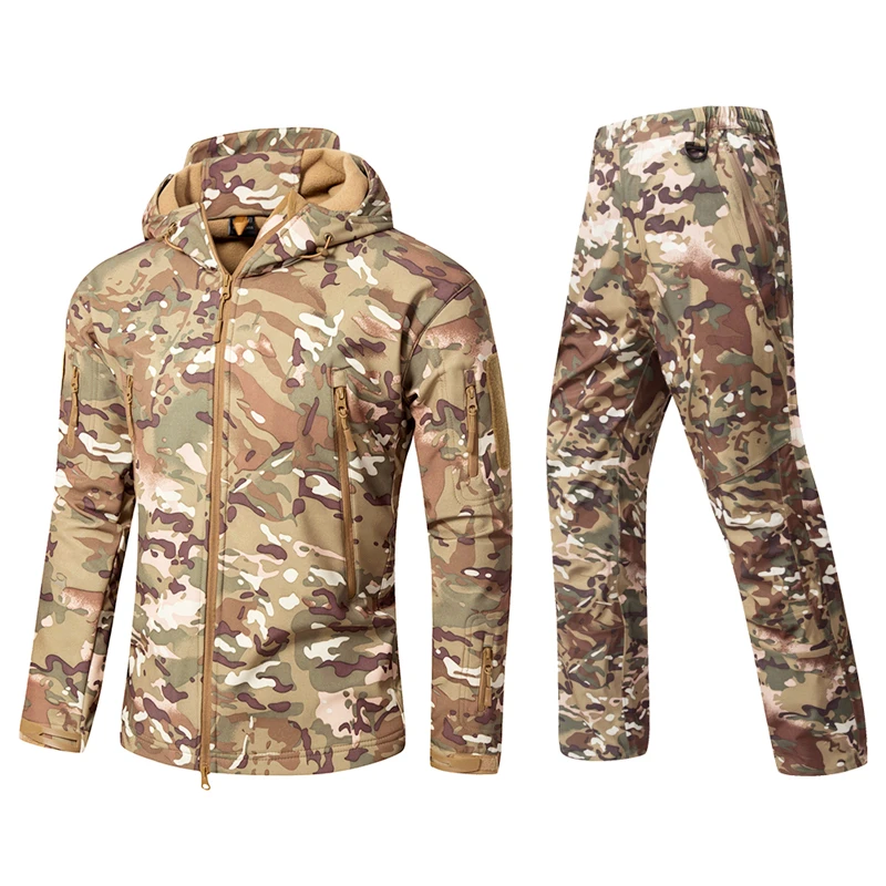 MEGE Военная армейская куртка мужская зимняя осенняя одежда, зимнее пальто Мужская Флисовая камуфляжная толстовка с капюшоном