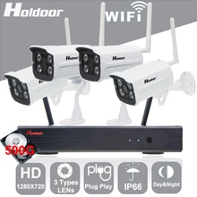 4CH Беспроводной Wi-Fi Камера Kit 1080 P NVR Системы Безопасности Камера с 500 ГБ HD 720 P Камеры ONVIF NVR Ip-камера Открытый IP66 Дома