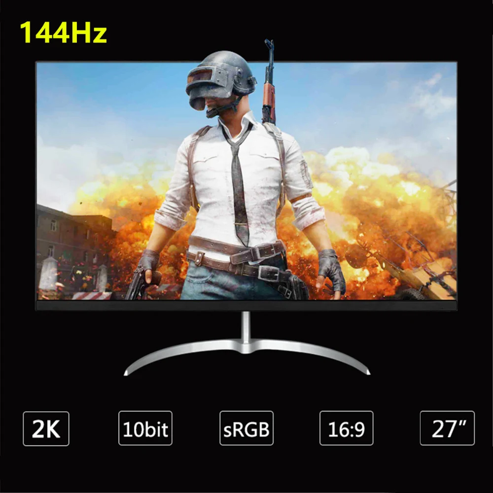 

Anmite 27 inch 144Hz 2560*1440 LCD Gaming Monitor 1ms Freesync HDMI DP DVI Audio Designed for Online Game Competition