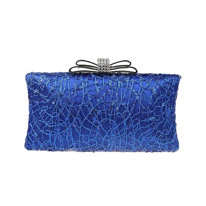 

2016 New Arrival Blue Women Banquet Handbag Clutch Party Bridal Evening Bag with Shoulder Chain Makeup Bag Mujer Bolso 4017A