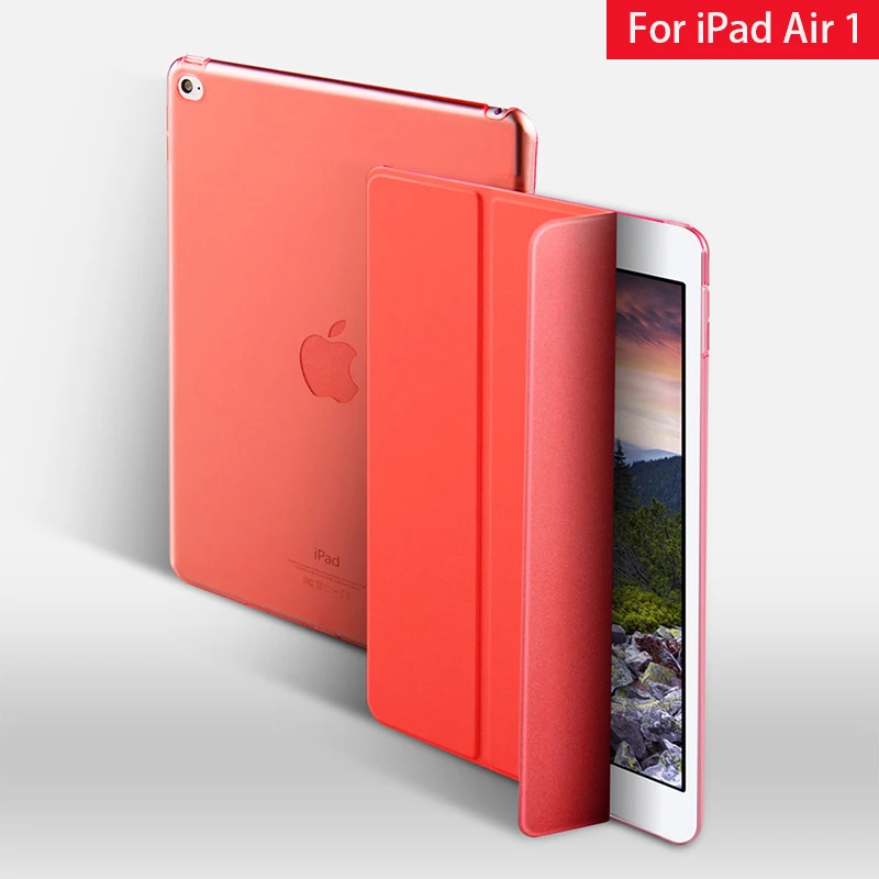 Чехол для планшета для ipad Air 1, чехол из искусственной кожи, умный чехол, Магнитный чехол для Apple ipad, модель A1474, A1475, A1476 - Цвет: Красный