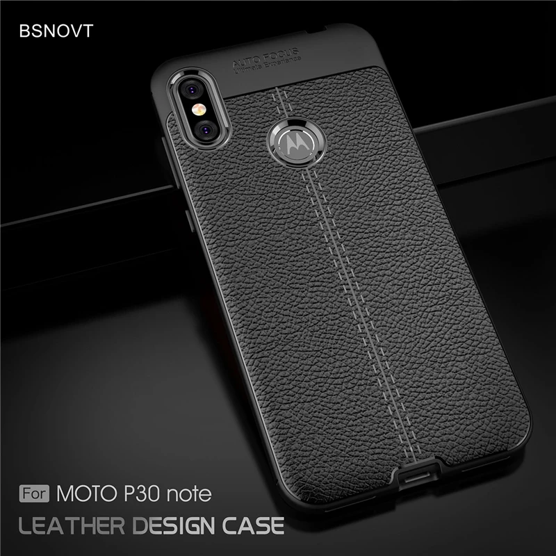 For Moto One Power Case Soft TPU Silicone PU Leather Anti
